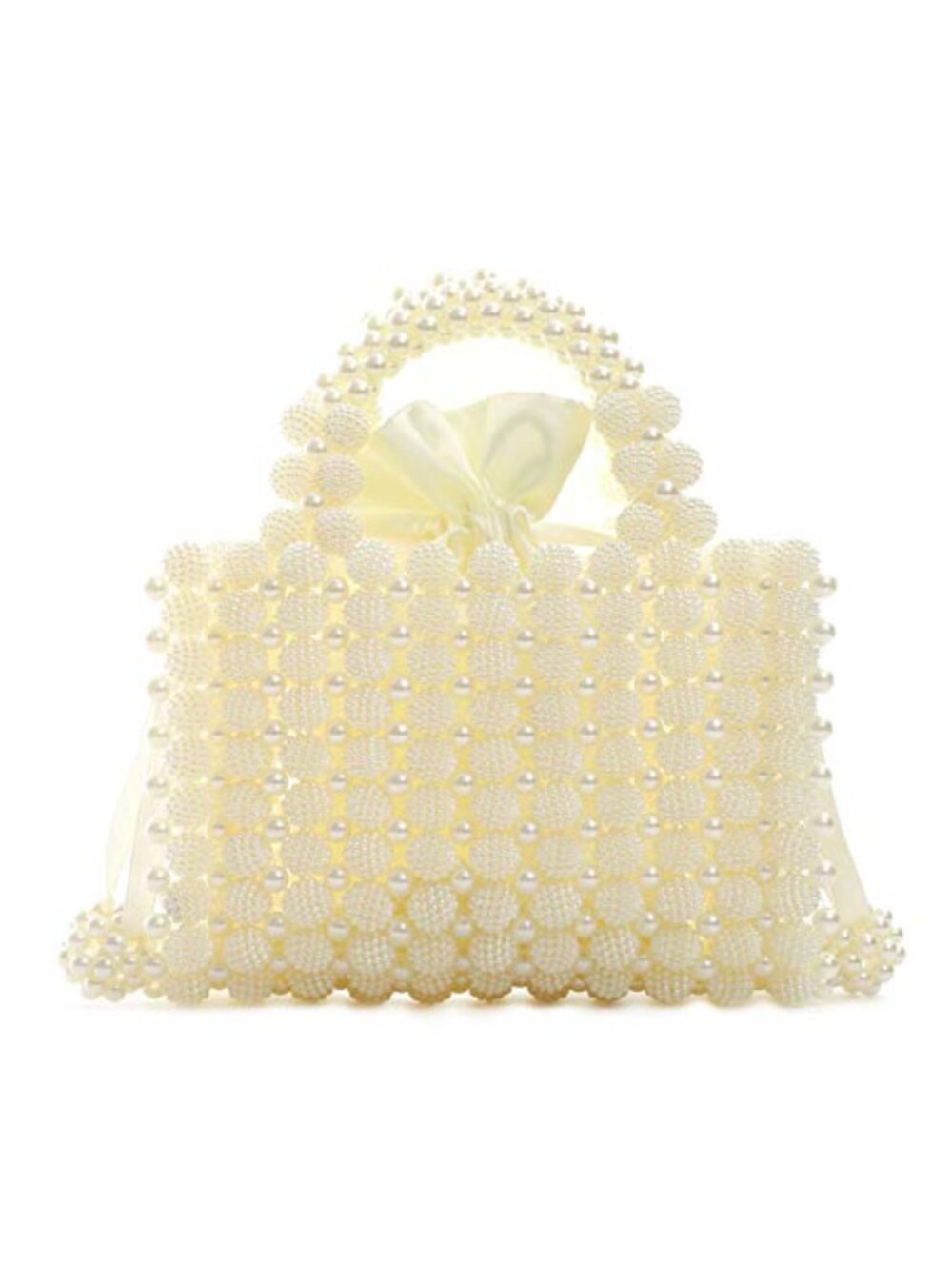 Pearl Beaded Evening Handbag Top Handle Purse Inner Bag Dust Bag